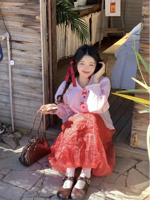 

Модная женская весенняя блузка большого размера с длинным рукавом, с узлом и деревянной отделкой, в полоску, стройнящая, эстетичная