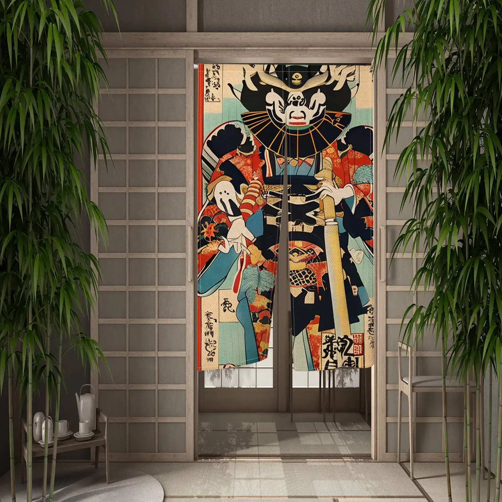 Japanese Bushido Spirit Door Curtain Kitchen Bedroom Bathroom Cafe Izakaya Partition Half Curtain Home Corridor Decoration