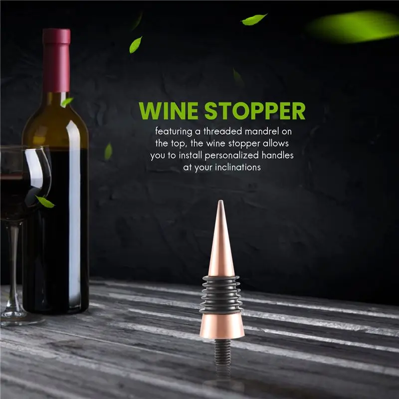 A76I-Blank Bottle Stopper Classic Bottle Stopper With Threaded Post Wine Stopper Insert Hardware For Wine Turning DIY Project