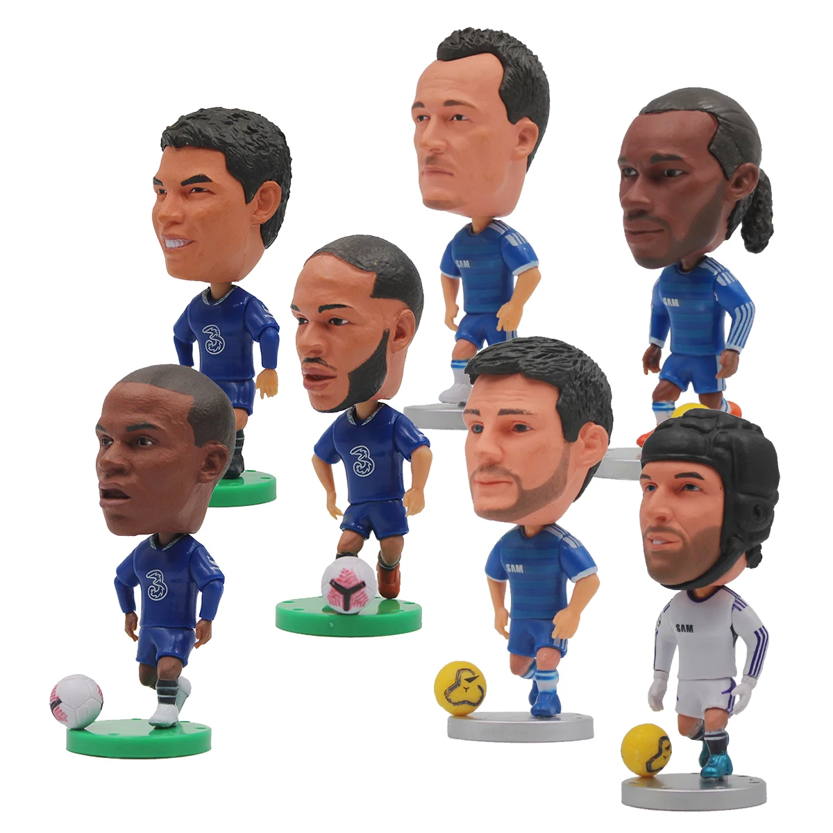 

6.5cm Soccer Toys C2012 Blue C2023 Player Resin Activity Dolls