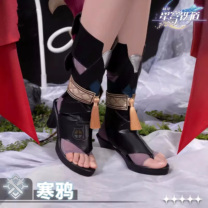 

Game Honkai: Star Rail Hanya Cosplay Shoes Role Play Carnival Comic-con Party Cos Accessories Women High Heel Boots Black