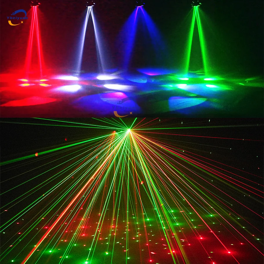 New Four-Arm Moving Head Light With Remote Control DMX512 Control Function Suitable For DJ Disco Bar KTV Club Party Light