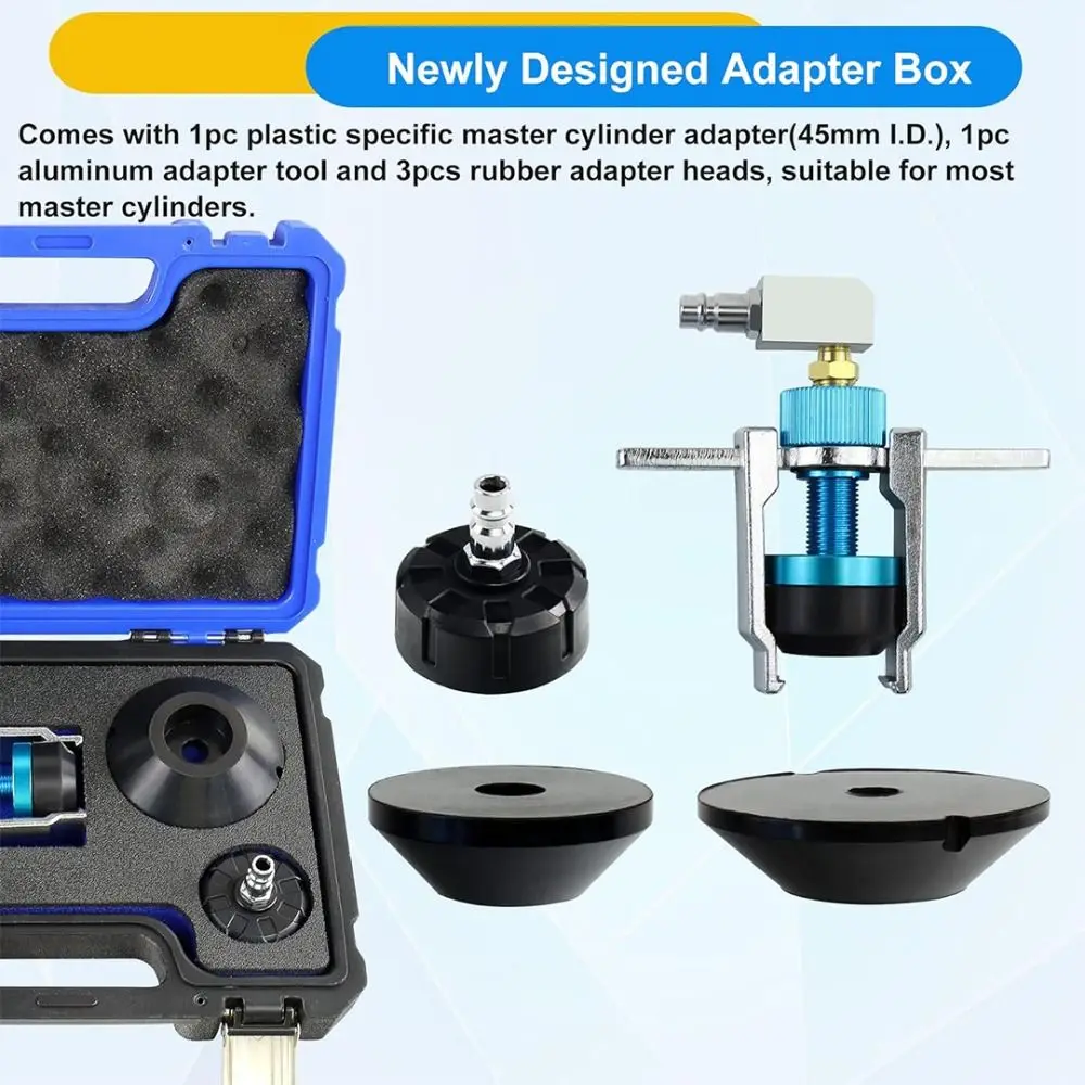 

Blue & Black Case Brake Clutch System Bleeder Tool Adapter Kit Master Cylinder Adapter Kit Pressure Resistance Heat-resistant