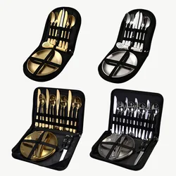 HDIRXG Stainless Steel Picnic Tableware 9-Piece Set Portable Camping Tourism Tableware Outdoor Nature Hike Cooking Supplies