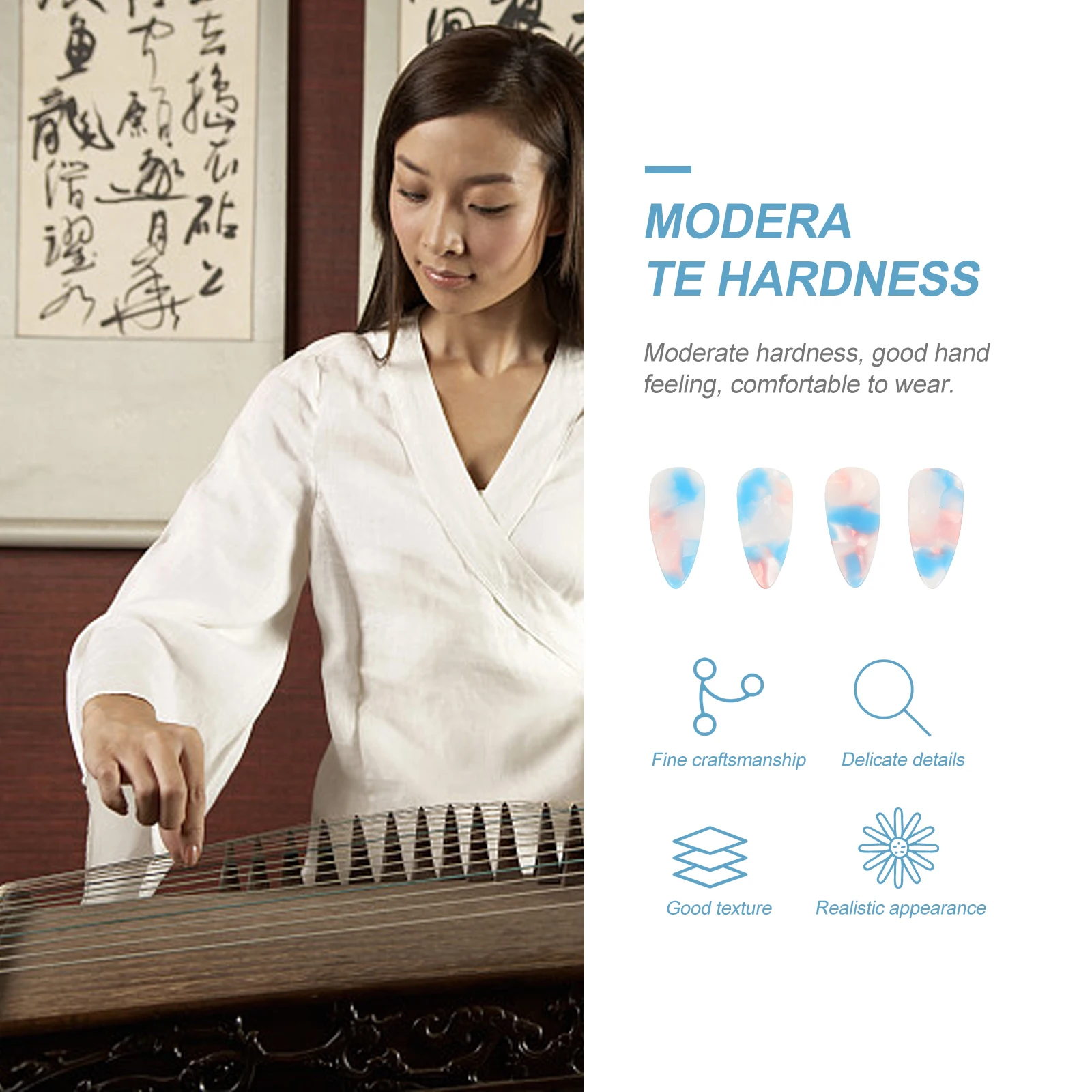 

8 Pcs Thumb Guzheng Nails New Composite Material Zithers Finger Plectrum Fake