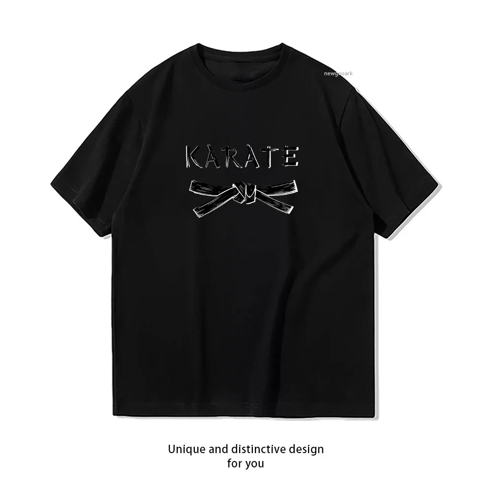Karate Belt Design T-Shirt Print  Casual Cotton Short Sleeve Tee for Men Women