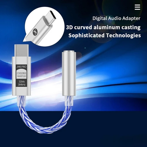 Imagen 2 del producto JCALLY JM6 Pro CX31993 Hifi DAC tipo C a 3,5 decodificación de Audio Digital amplificador de auriculares portátil DAC tipo C a 3,5mm LXDA AMP