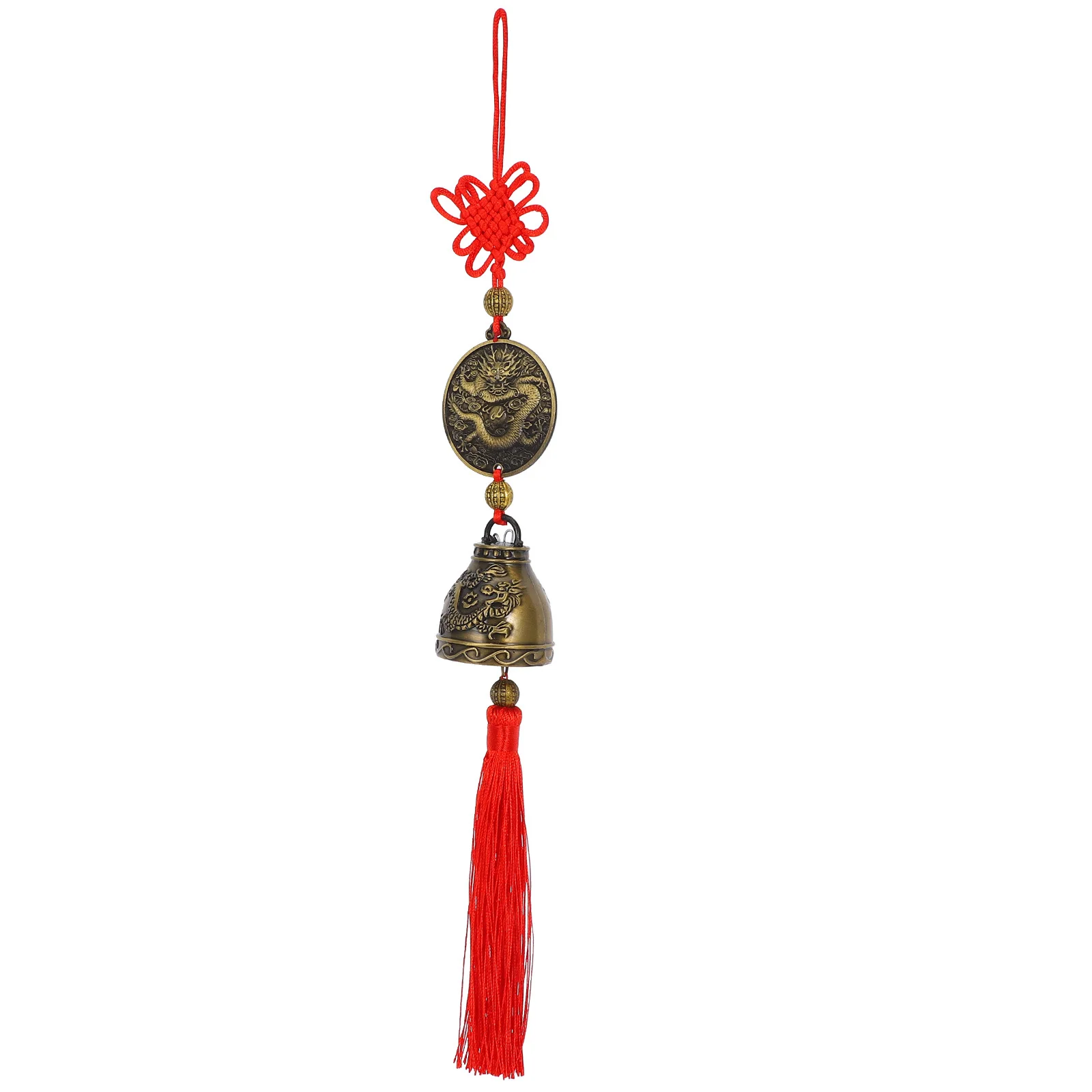 

Handcrafted Copper Wind Chime with Traditional Chinese Knot Tassel for Home Car Door Decor Lucky Ornament Bell for Peace and