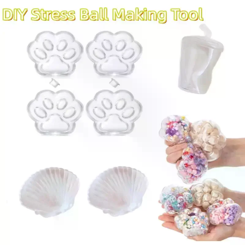 DIY Empty Ball Shell For Handmade Toy Clear Soft Plastic Skin For Maltose Squeeze Ball Creative Stress Relief Toy