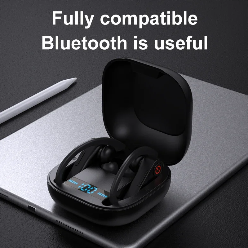 Q20TWS headphone nirkabel dengan suara HIFI, Earphone Bluetooth pengurangan kebisingan, Headset olahraga tahan air IPX7 dengan MIK ganda