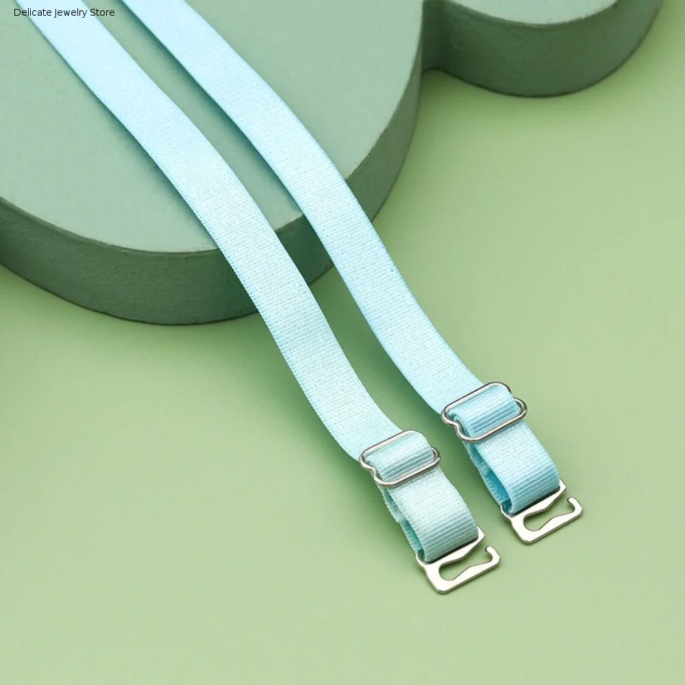 Double-Shoulder Stainless Steel Bra Straps Anti-slip Buckle Belt Solid Color Bra Shoulder Straps Adjustable Bra Accessories