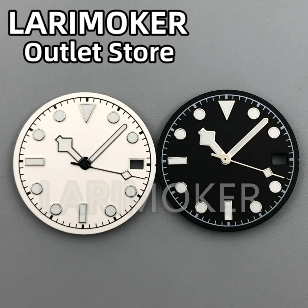 LARIMOKER 29mm Retro Dive Watch Dial with Snowflake Hands Luminous Markers Date Window for NH35 PT5000 Movement