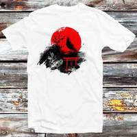 Japanese Birds Sunset Sakura Bonzai Tree T Shirt Vintage Retro Cool Gift Mens Womens Unisex Cartoon Anime Top Tee B1033