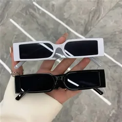 Unisex Small Rectangle Sunglasses 2026New Trend UV400 Protection Anti Glare Hip Hop Vintage Black Frame Fashion Eyewear
