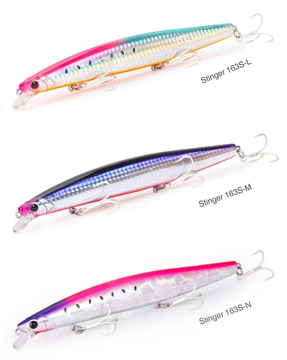 TSURINOYA 163S Ultra Long Casting Sinking Minnow Sea Fishing Lure STINGER 163mm 34.2g Seabass Tuna Saltwater Large Hard Baits