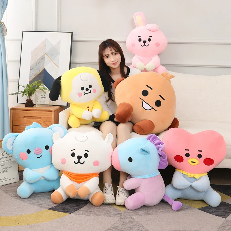 

35 см ТАТА Shooky Rj Cooky Koya Аниме Мультфильм Плюшевая Кукла Kawaii Bt21Pp хлопковая заполненная детская игрушка Диван Подушка декоративный подарок