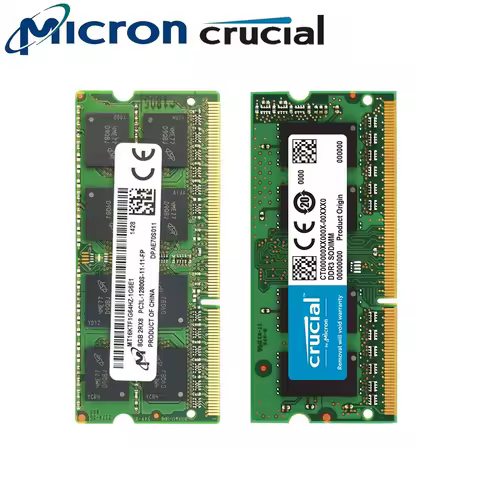 Micron Crucial Memory Laptop RAM DDR3 DDR3L 8GB 4GB 1333 1866 1600MHz SODIMM PC3-10600 PC3L-12800 14900 1.35V/1.5V Notebook RAMs