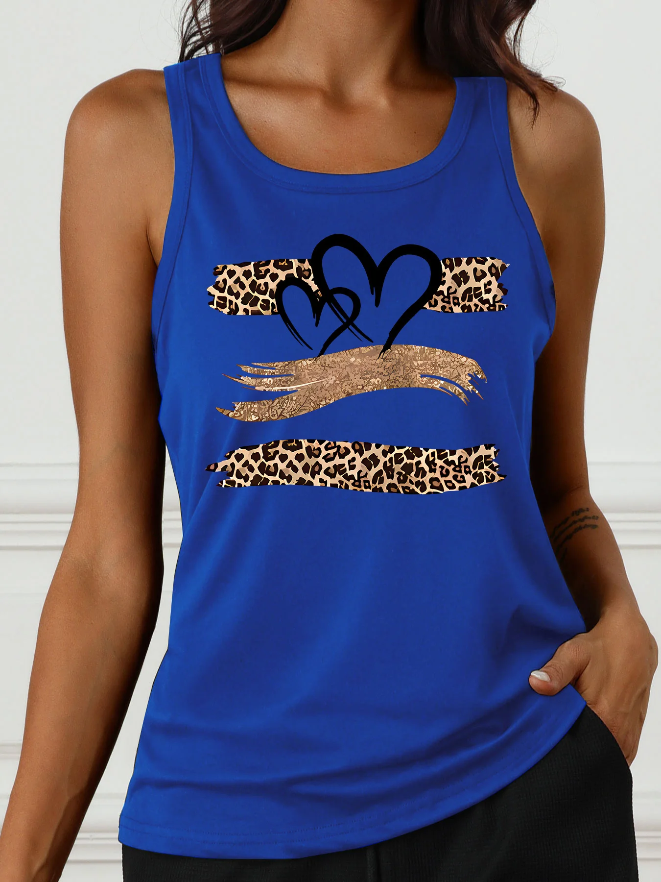 printed Summer women's loose and personalized dream catcher mesh printed vest top T-shirt comfortable sleeveless