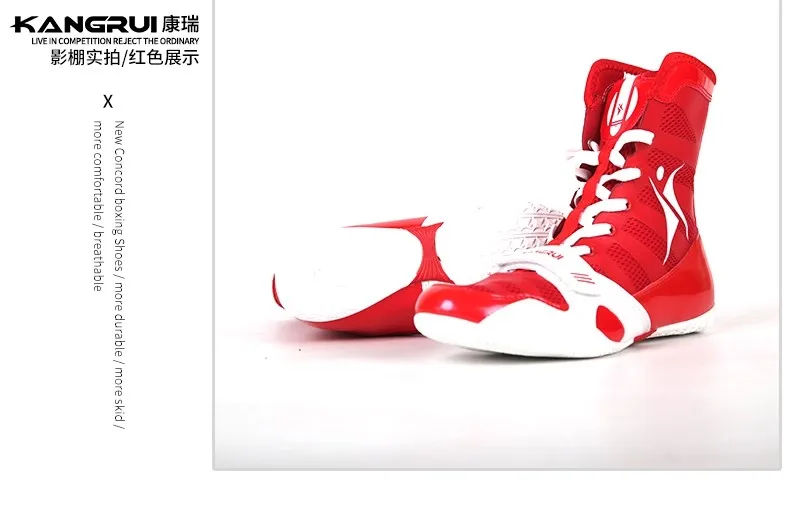 Professional Wrestling Shoes for Men and Women Unisex Breathable Combat Shoes Black Boxing Shoes