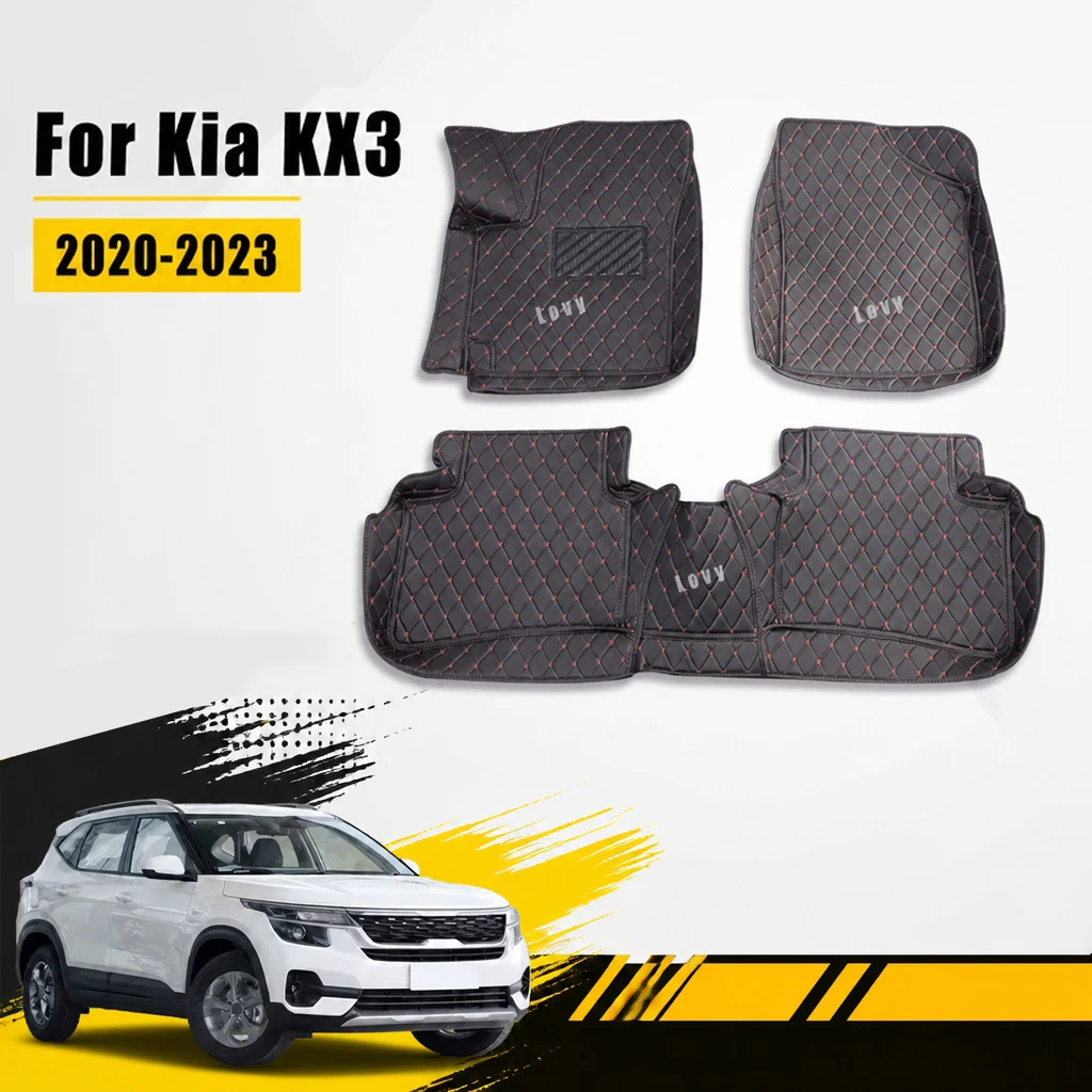 Auto-Fußmatten für Kia Seltos KX3 2024 2023 2022 2021 2020 Teppiche Auto-Innenausstattung Zubehör Fußmatten Wasserdicht Automobile