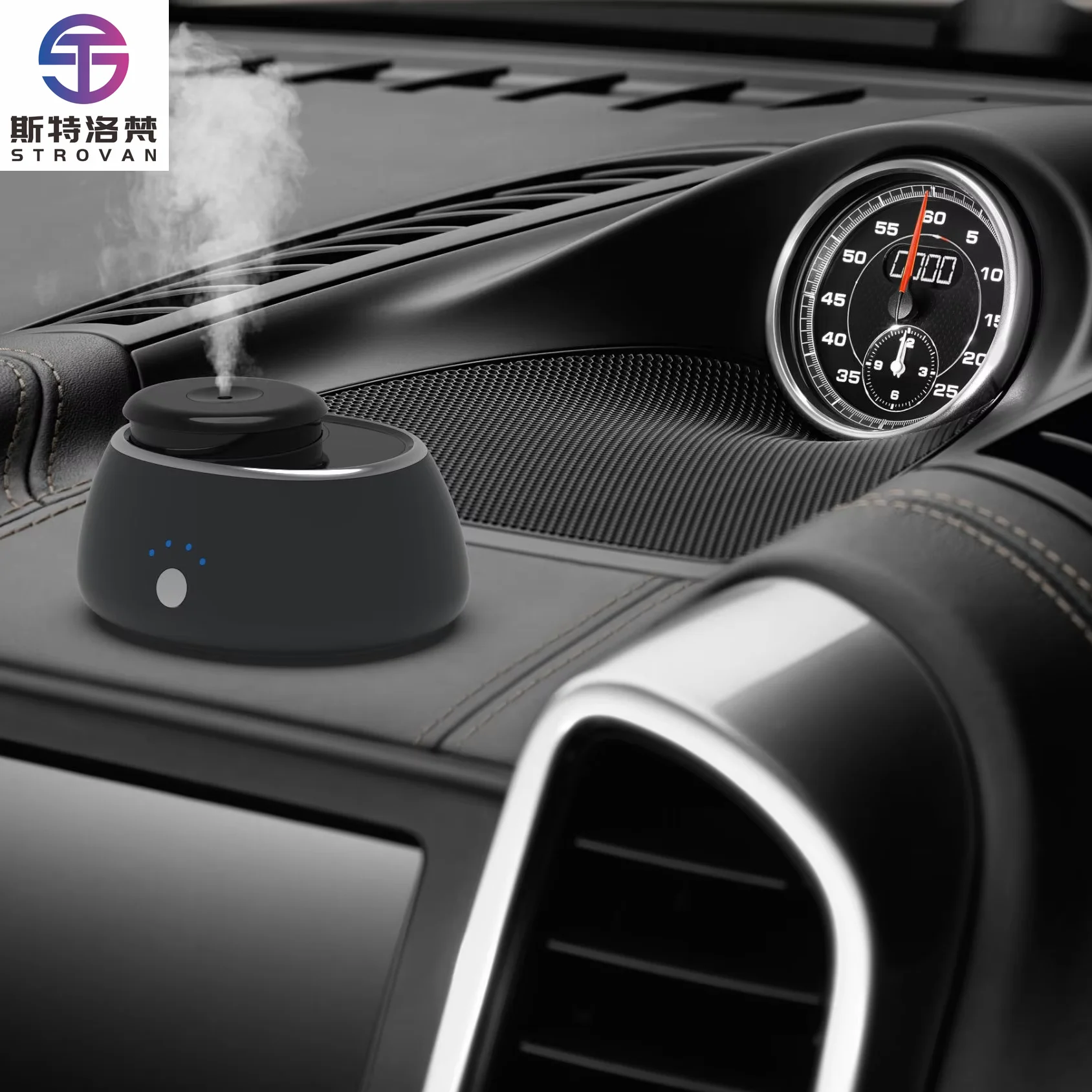 

USB Rechargeable Waterless Solar Charging Board Smart Aroma Machine Super Quiet Car Oil Diffuser