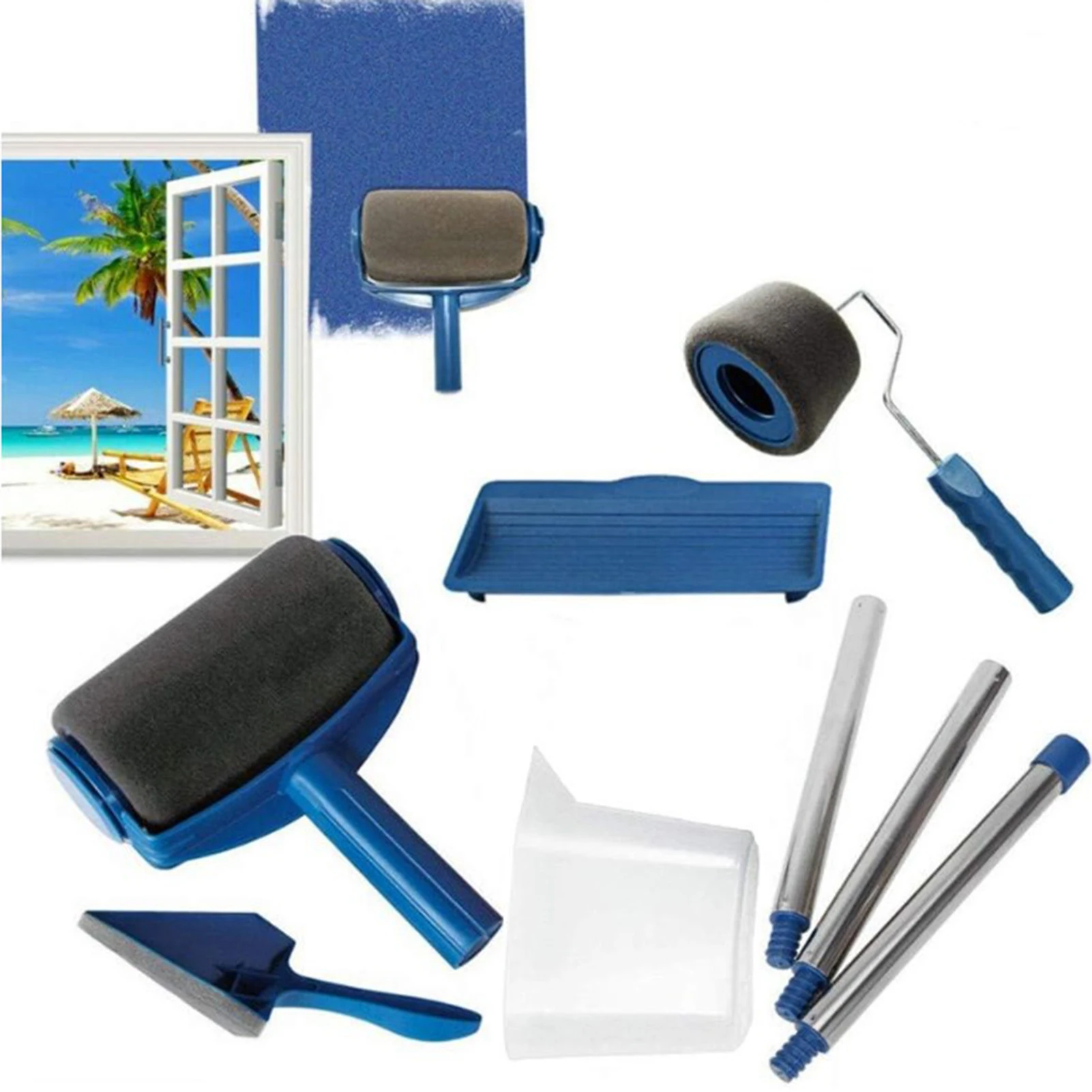 

Угловая кисть для рисования, набор валиков, пенопластовые внутренние кисти для рисования, треугольные кисти для ремонта стен и покраски