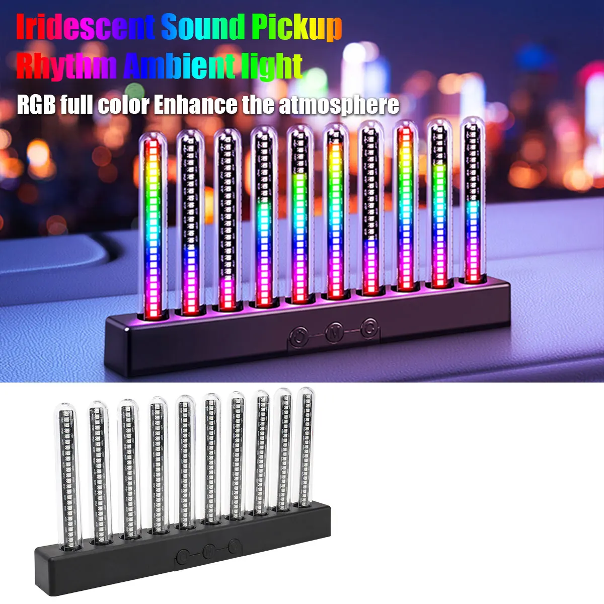 LED Spectrum Light Pick up Glow Spectrum Atmosphere Light Voice Controlled Spectrum Gaming Room Desktop Rhythm Light