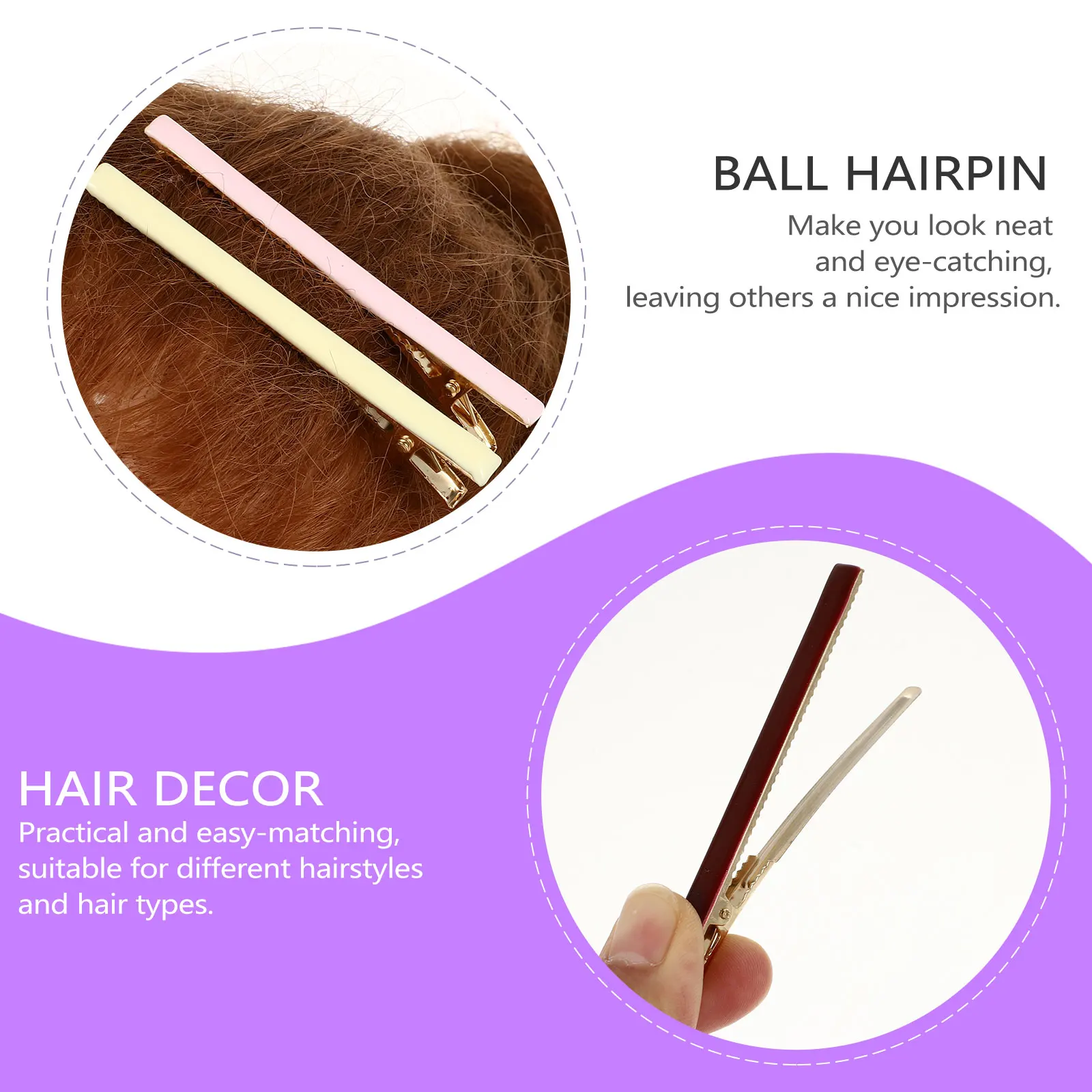 

7pcs Long Pattern Hair Clips Barrettes Durable Fashion Hair Pins For Women Girls Elegant Simple Bobby Pins Mixed Color