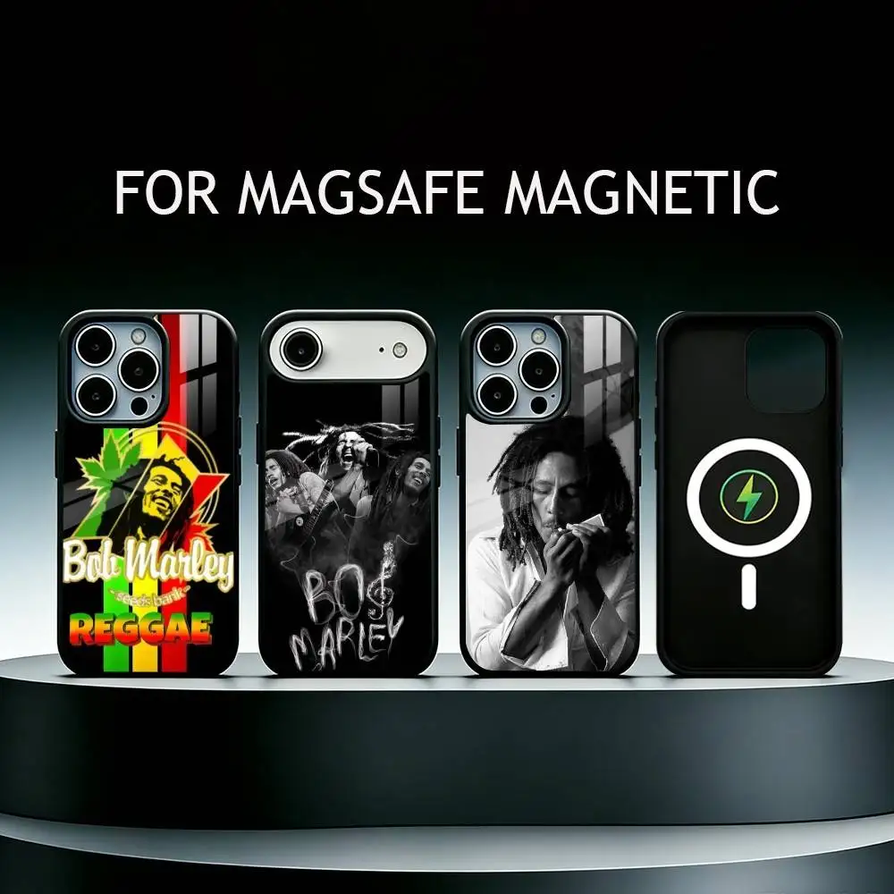 

Bob-b m-marley Phone Case For iPhone17,16,15,14,13,12,11 Plus,Pro Max Magnetic For Magsafe Wireless Charging