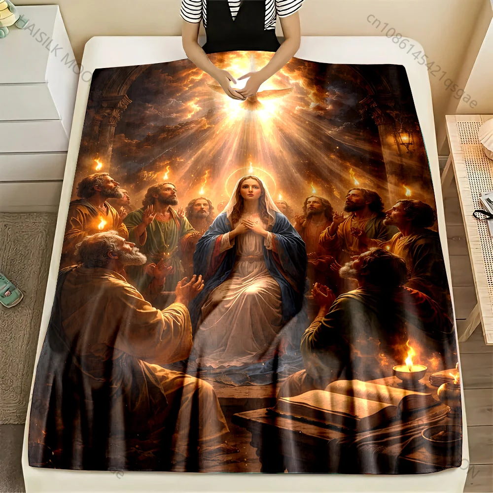1PC Descent of Holy Spirit Gathering Print Blanket Warm Soft Fluffy Kids and Adult Sofa Bed Throw Blanket Outdoor Travel Camping