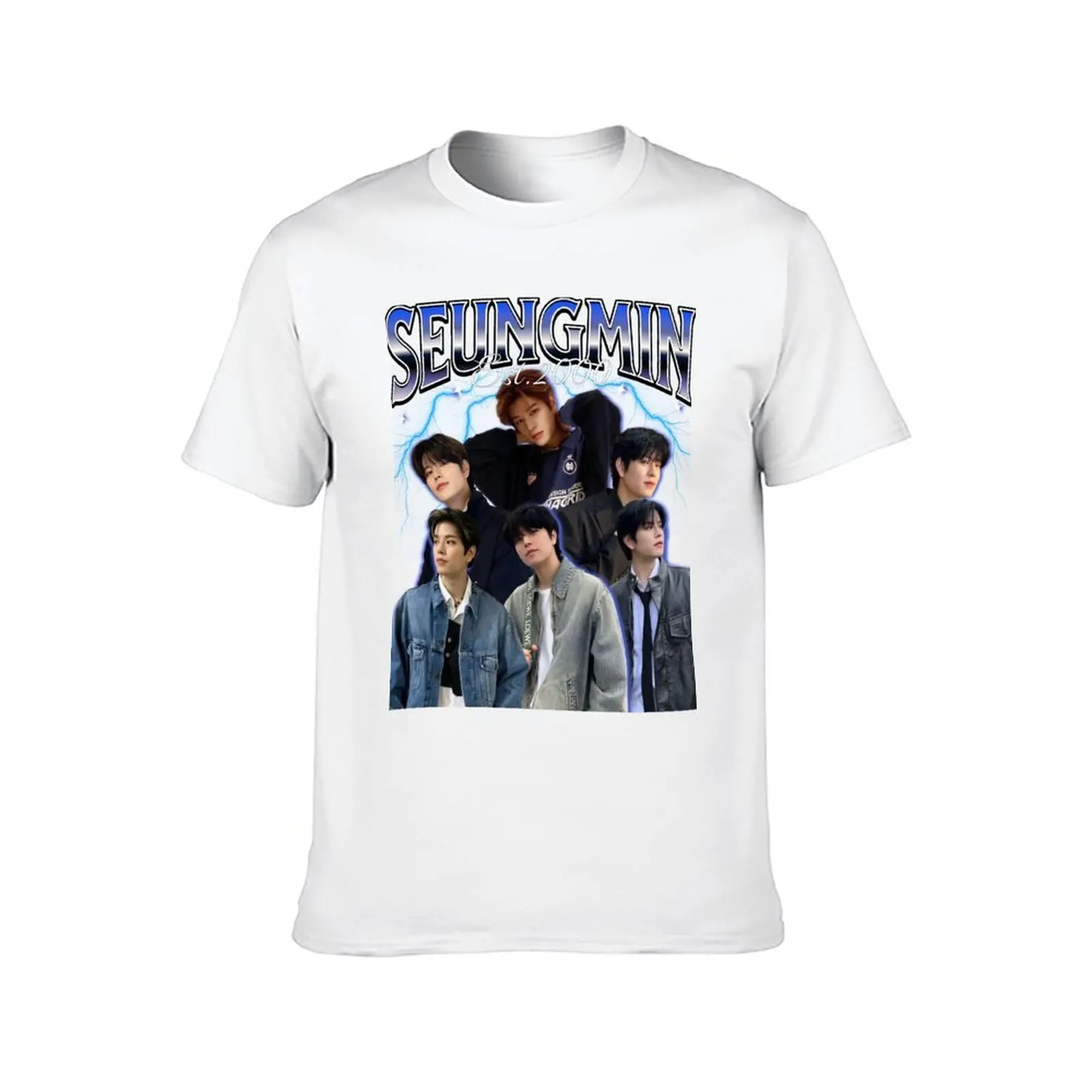 تي شيرت Seungmin 90s تي شيرت للرجال تي شيرت جرافيك تي شيرت قطني للرجال 100% تي شيرت