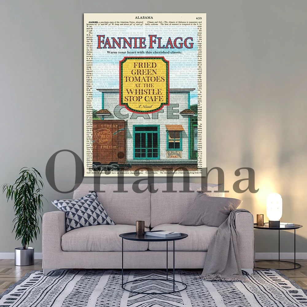 Book Cover Fried Green Tomatoes At The Whistle Stop Cafe Nostalgia Retro Art Prints Posters Book Lover Literary Bookcase Decor