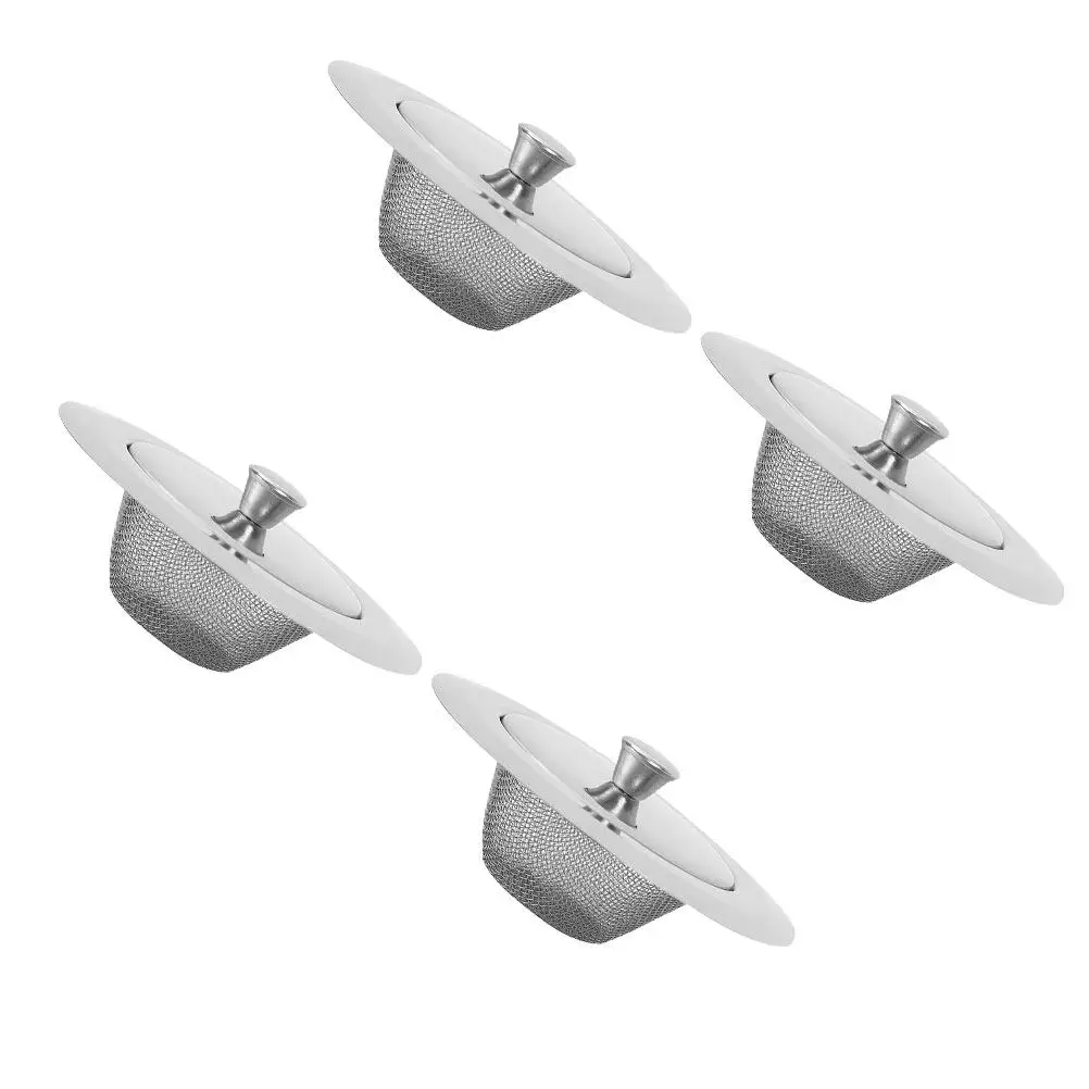 4Pcs Stainless Steel Filter Mesh Floor Drain Hair Catcher Sink Strainer Lid Anti-Clogging Drain Filters Kitchen Bathroom