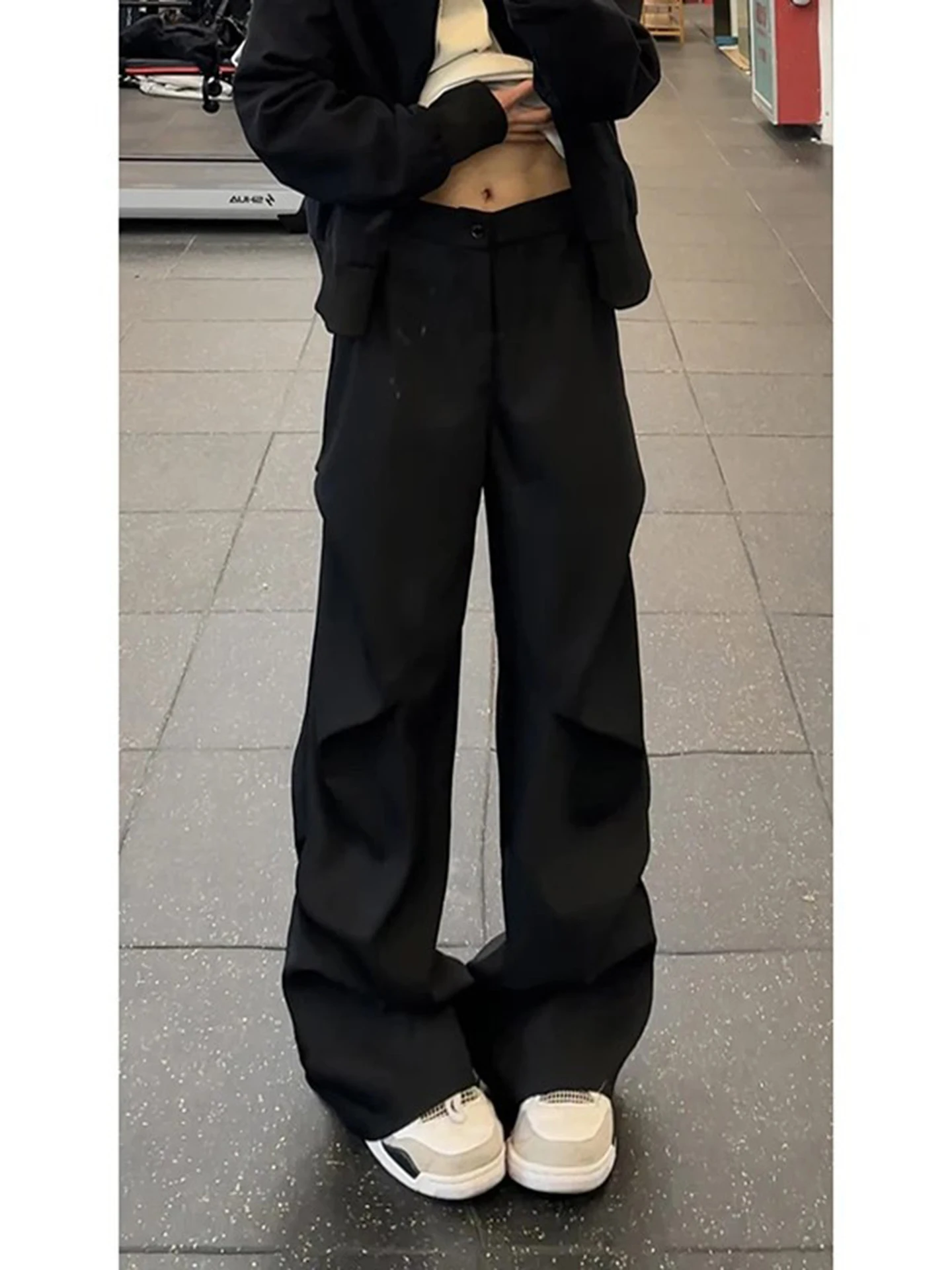 

Bla Pleated Casual Workwear Pants Men's American High Street Knife West Pants Drapey Wide Leg Straight Casual Pants