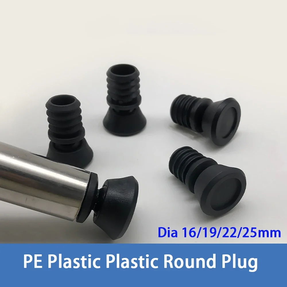4-30Pcs Furniture Floor Mat Black Activity Round Foot PE Plastic Office Computer Chair Plastic Accessories Dia 16/19/22/25mm