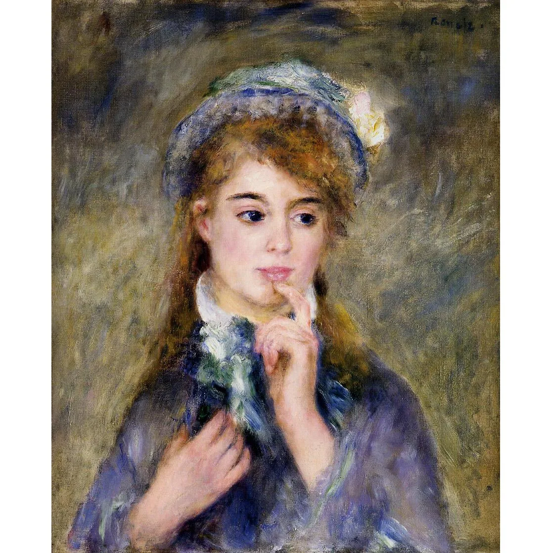 Pierre-Auguste Renoir artworks,The Ingenue,Hand painted portrait painting on canvas,Famous painting replica,Paintings wall decor