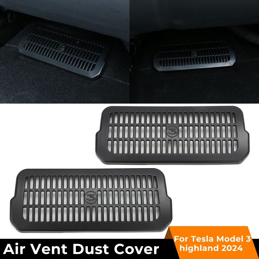 Seat Air Vent Protection Cover For Tesla Model 3 Highland 2024 Backseat Under Seat Rear Outlet Grille Protector Accessories