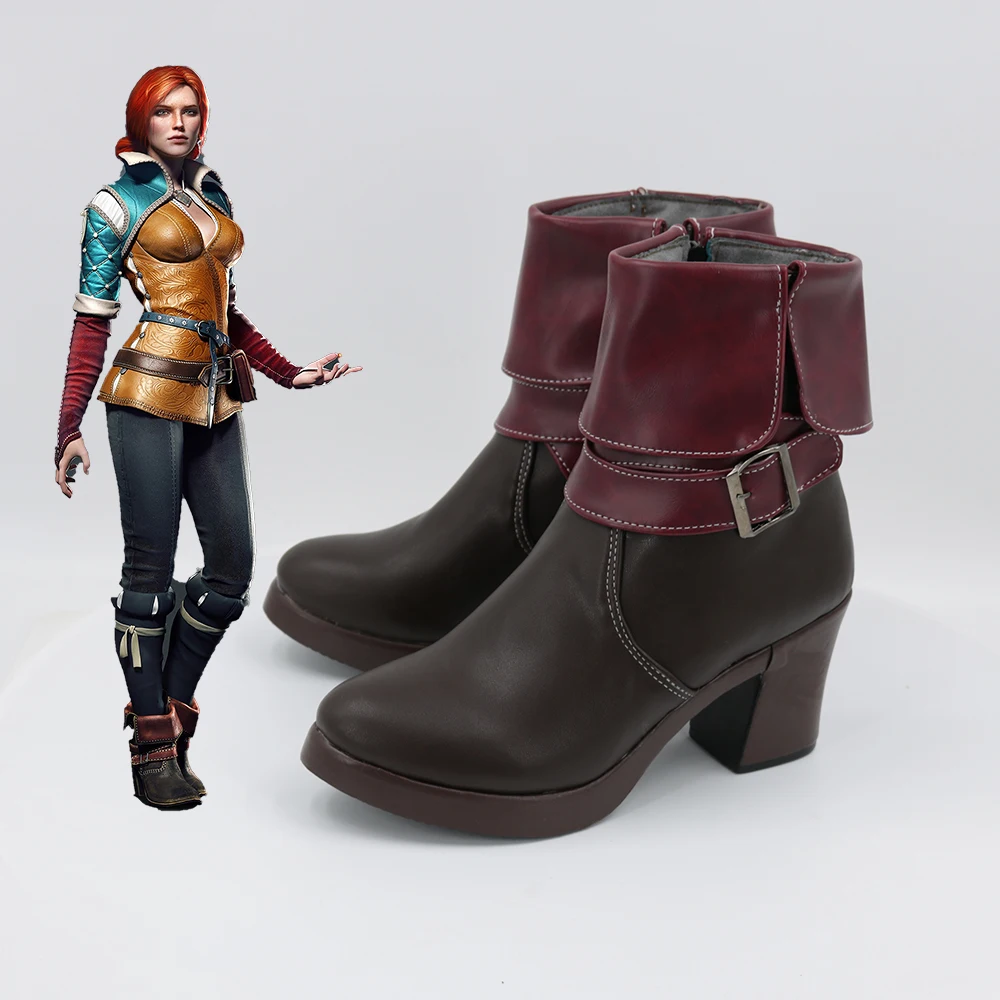 Triss Merigold Cosplay Schuhe Halloween Karneval Stiefel Anime Pu Lederschuhe Cosplay Prop nach Maß