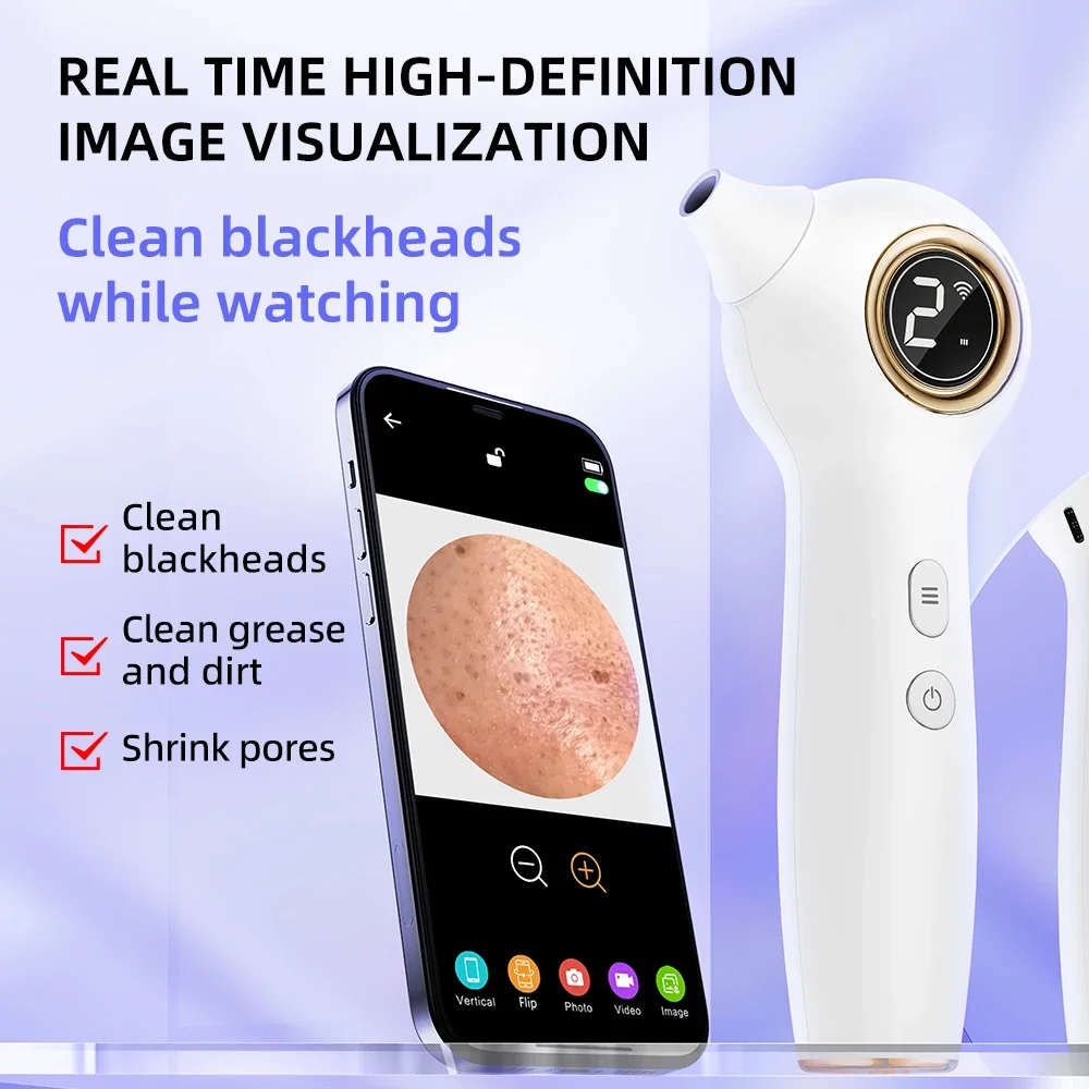 얼굴 블랙헤드 빠는 미용기, 3단 모드로 블랙헤드를 효과적으로 빨아들이는 홈 스킨 케어 도구