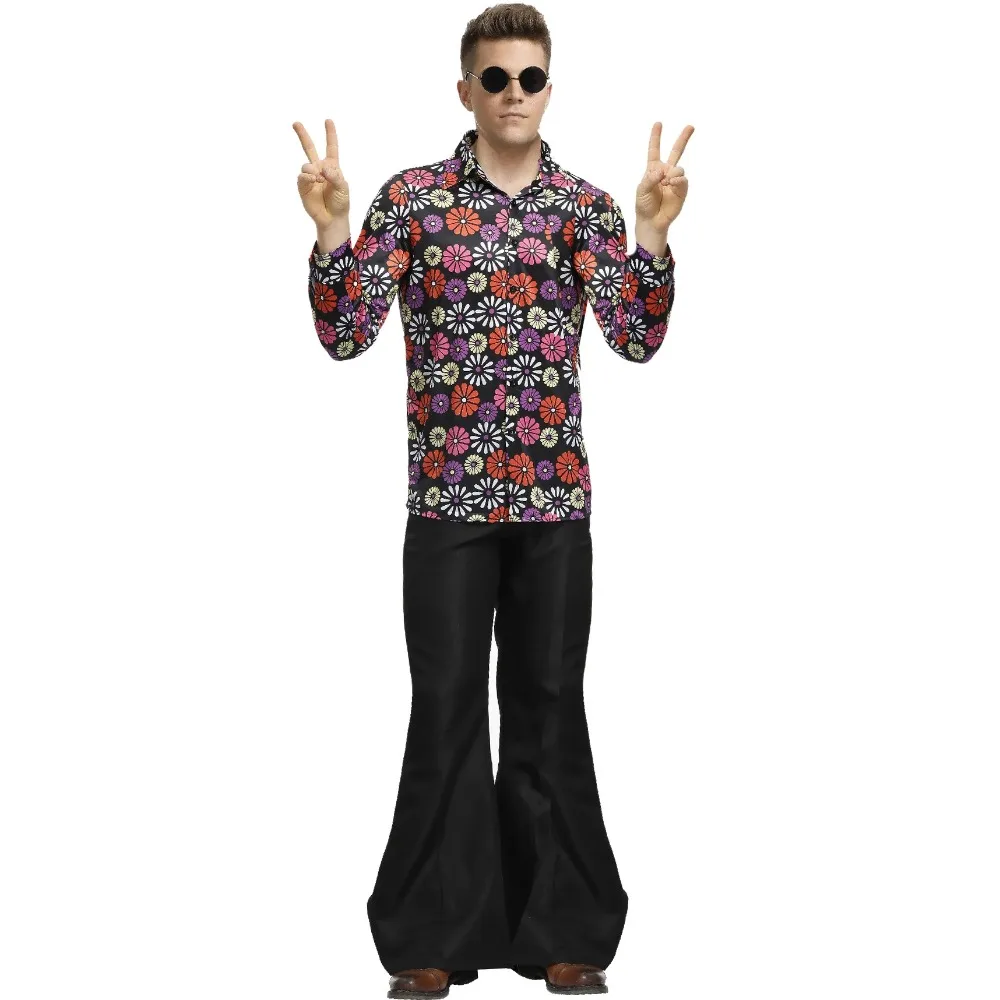 

M-XL Size Printed Stage Costume Halloween Costume For Men 1980s Retro Indian Disco Outfit