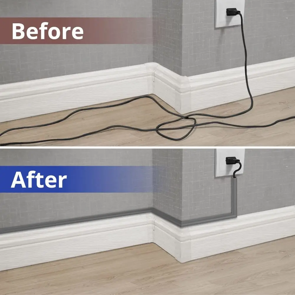 High Quality Paintable Corner Cable Concealer Triangle 100cm Cable Hider PVC Self Adhesive Wire Cover Baseboard Ceiling
