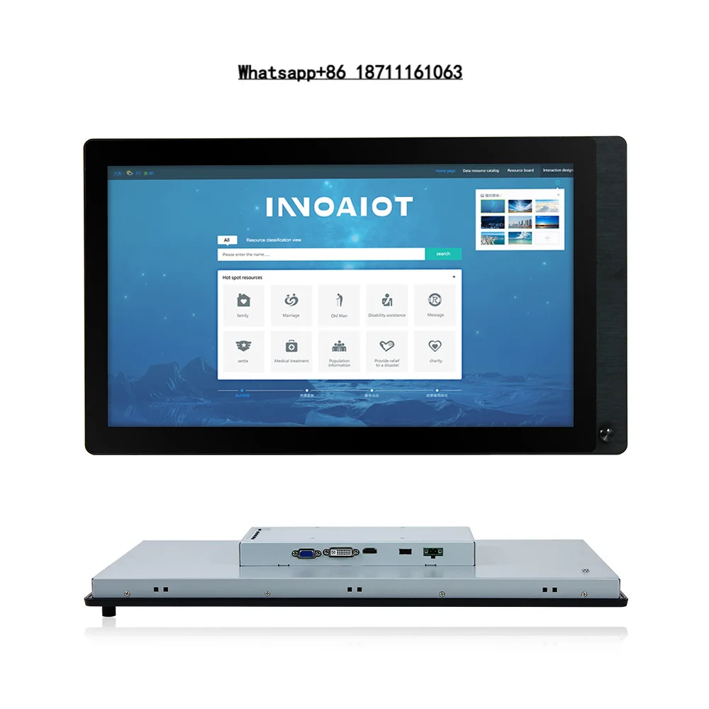 Pantalla LCD para Exteriores de Marco Abierto, 1500 Nits, Legible Bajo la Luz Solar, IP66 Impermeable, Táctil, para Consola Central Marina, en Stock