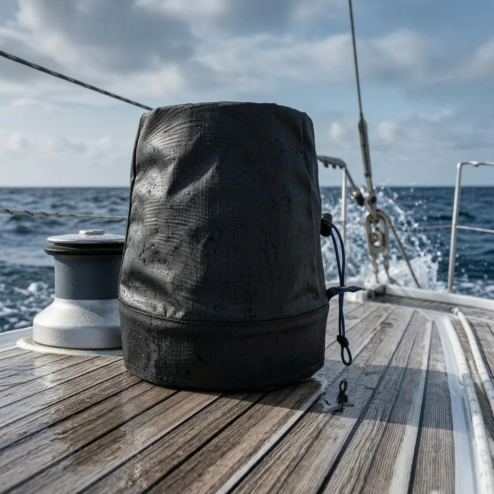 

Sailboat Winch Cover Drawstring Closure Deck Winch Cover Cylindrical Woven