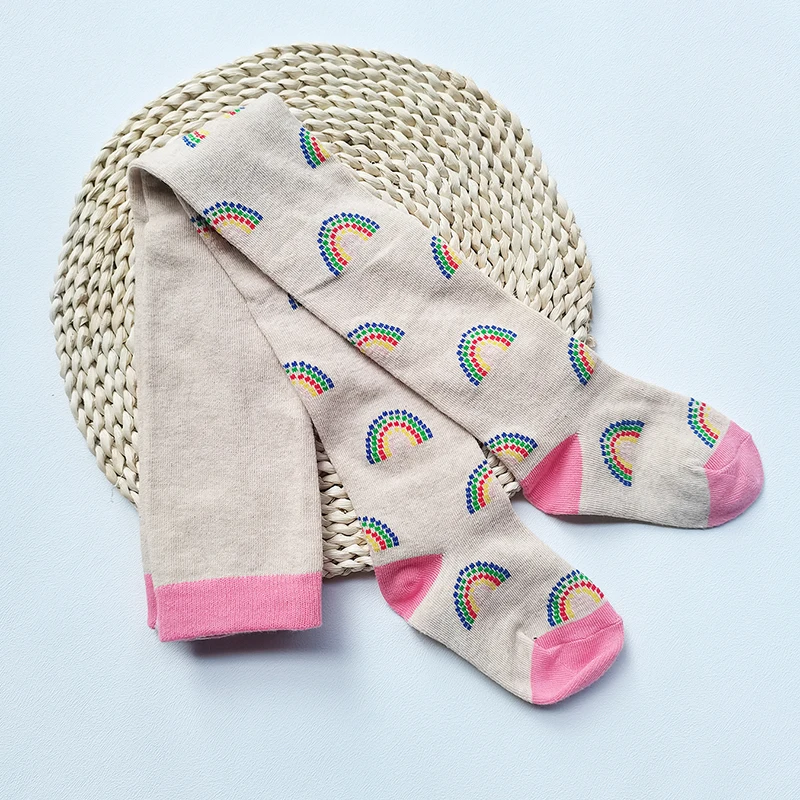 1 Stück Niedliche Gestreifte Strumpfhose mit Herzchen und Blumen für Mädchen, Weiche Dehnbare Kinderstrumpfhose für Kleine Mädchen zum Täglichen Ankleiden – Detail 12