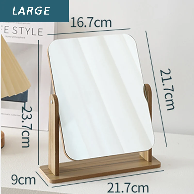 Miroir de Maquillage Carré Résistant à 360 °, Accessoire de Voyage pour Table, Bureau, Chambre à Coucher