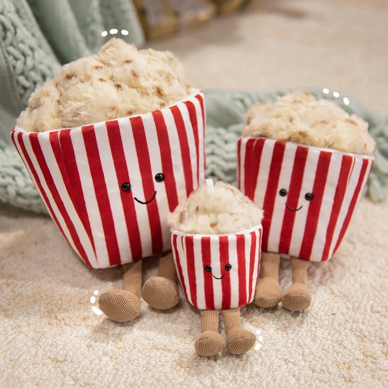 Popcorn Plush Toy Realistic Mini Soft Cuddly Doll Soothing Hug Pillow Photo Prop For Women Teens Party Table Decor Birthday Gift