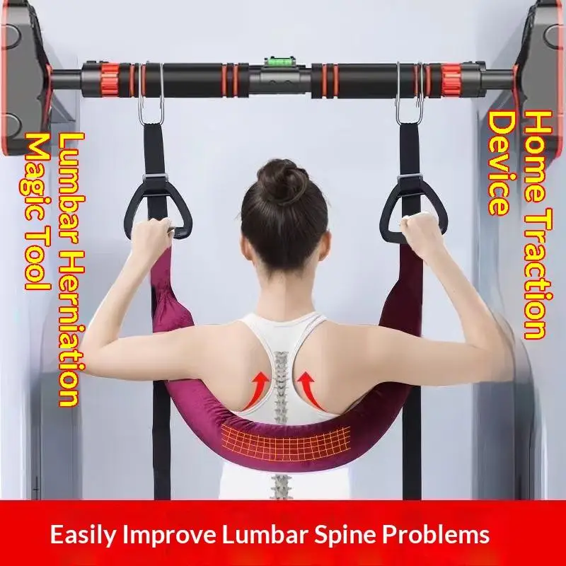 *Lumbar Traction Belt Portable Hanging Traction Belt Waist Support Household Spinal Back Stretching Device For Lower Back Pain