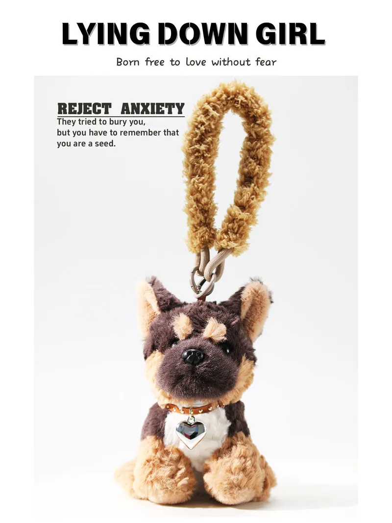 

Cute German Shepherd Plush Keychain - Reject Anxiety Kawaii Stuffed Animal Charm for Backpacks Bags & Keys Ideal Gift for Trendy