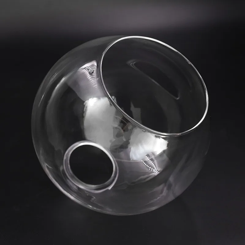 D13cm D15cm D18CM D20cm D25cm Hand Blown Clear Glass Globe Lamp Shade Replacement with 2 Ends Opening  Glass Cover Ball Lampshad