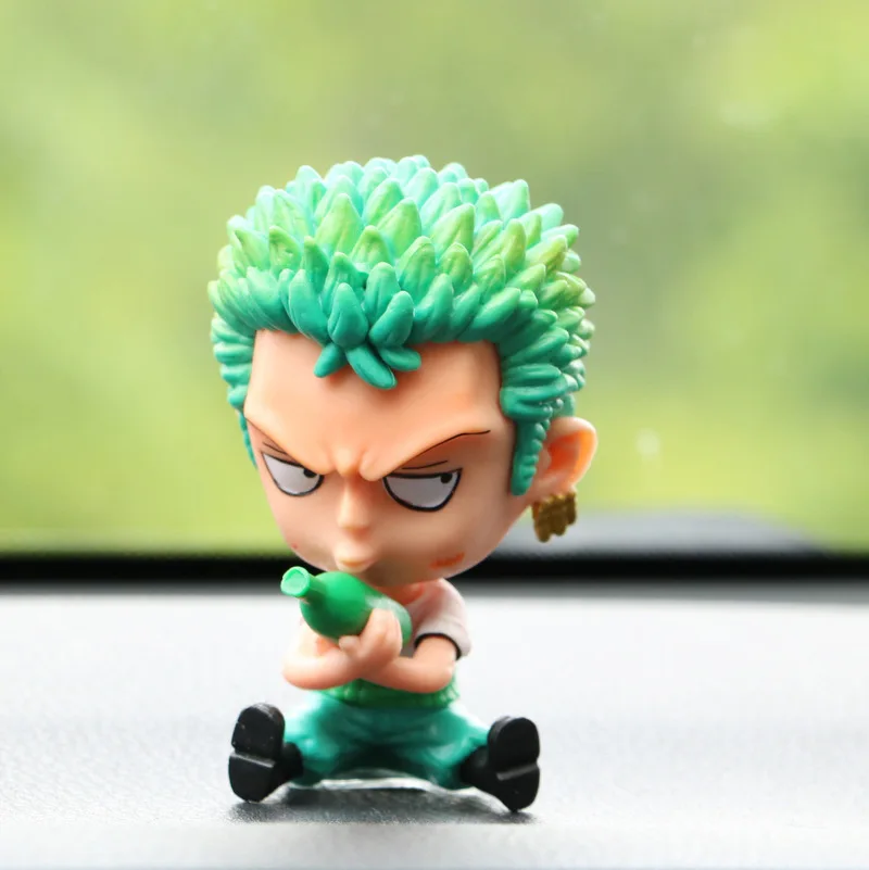 Toy Figurines Anime Q-Version Piece Solon Luffy Car Accessories Car Center Decorations Anime Characters Pvc Figurine Models